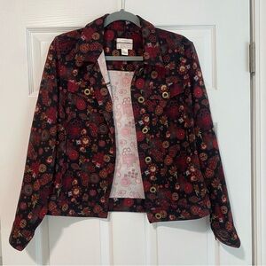 Christopher & Banks Floral Jacket - Black and Red